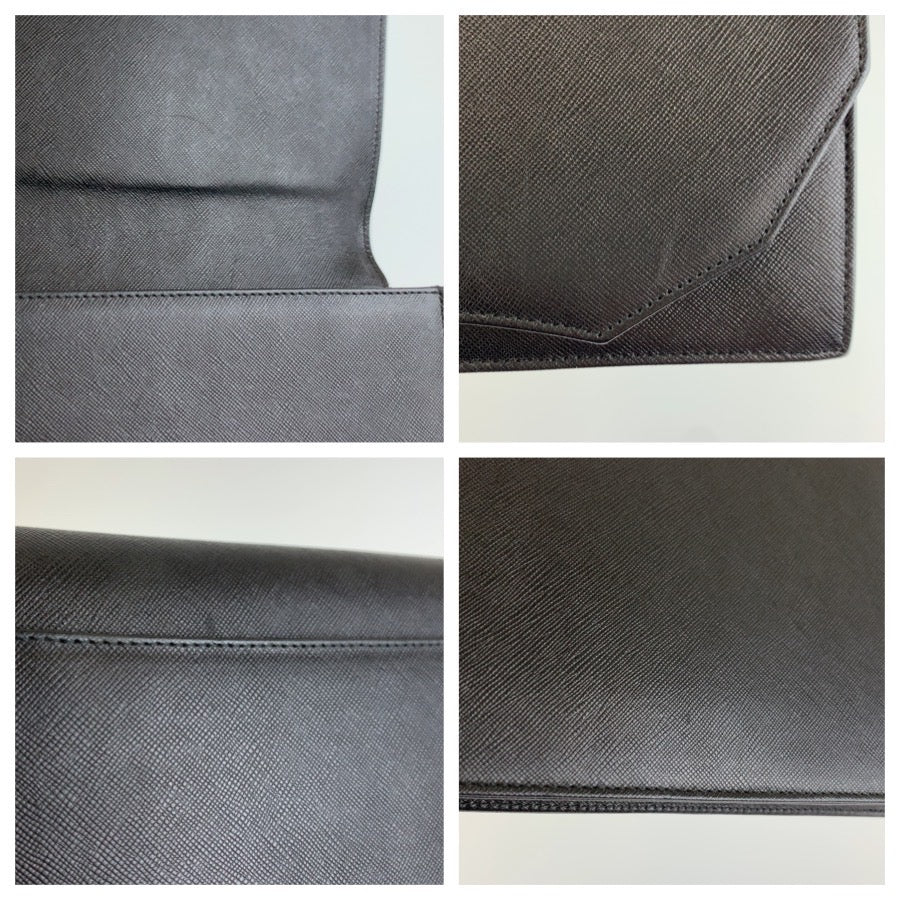 25991
YVES SAINT LAURENT イヴ サンローラン ヴィンテージ YSL ブラック 黒 レザー クラッチバッグ セカンドバッグ レディース A30
