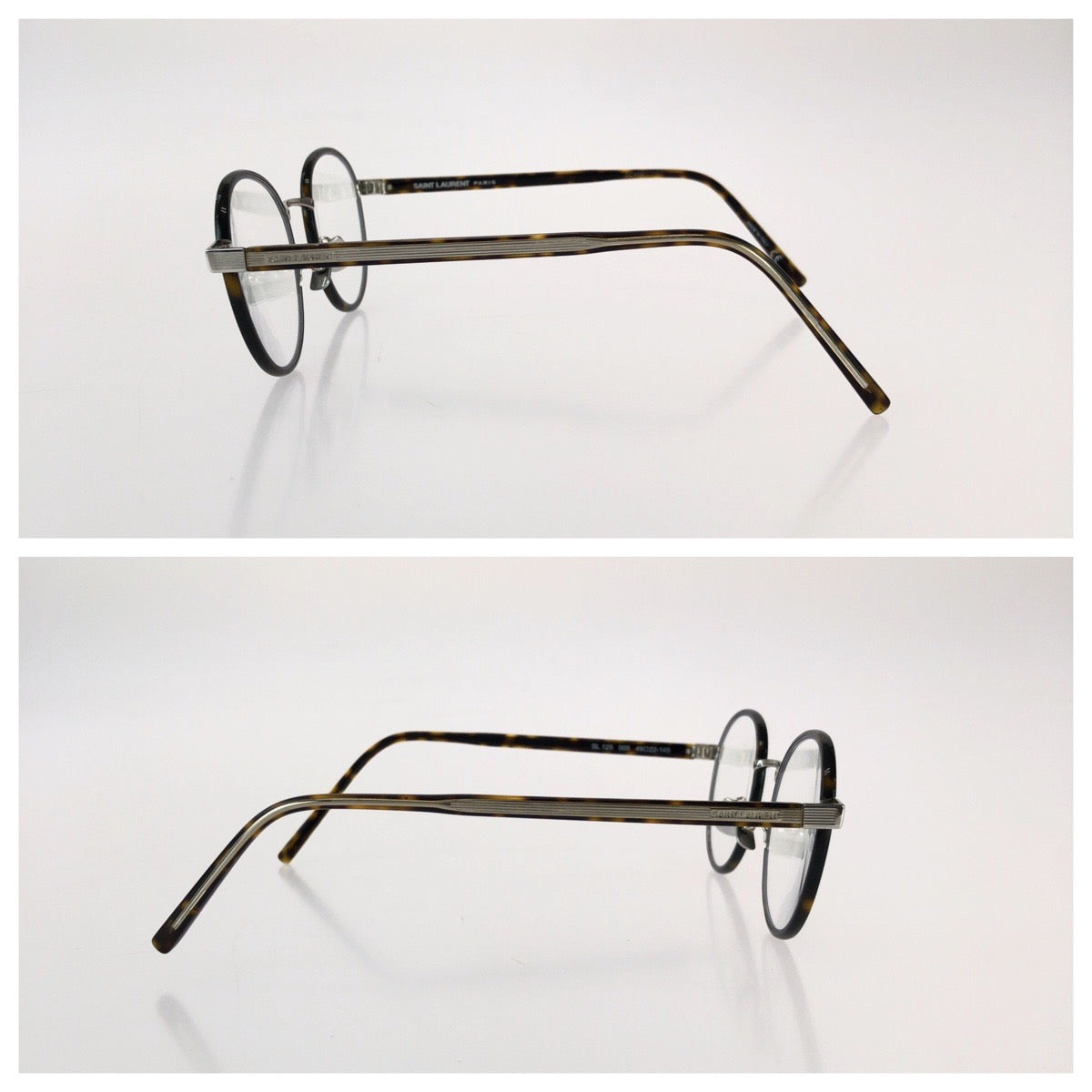 25992
SAINT LAURENT サンローラン ハバナ サイズ49□22-154 ブラウン シルバー金具 プラスチック / メタル SL 125 005 メガネ メガネフレームのみ レディース A14