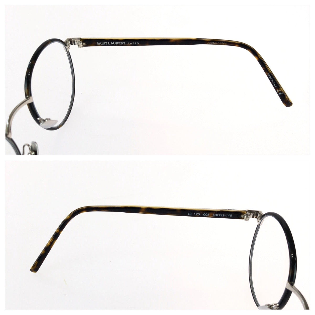 25992
SAINT LAURENT サンローラン ハバナ サイズ49□22-154 ブラウン シルバー金具 プラスチック / メタル SL 125 005 メガネ メガネフレームのみ レディース A14