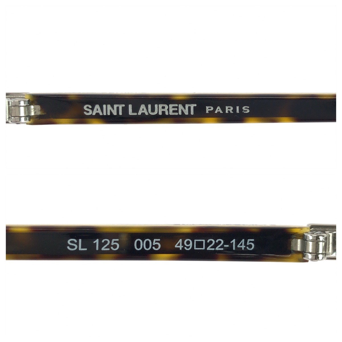 25992
SAINT LAURENT サンローラン ハバナ サイズ49□22-154 ブラウン シルバー金具 プラスチック / メタル SL 125 005 メガネ メガネフレームのみ レディース A14
