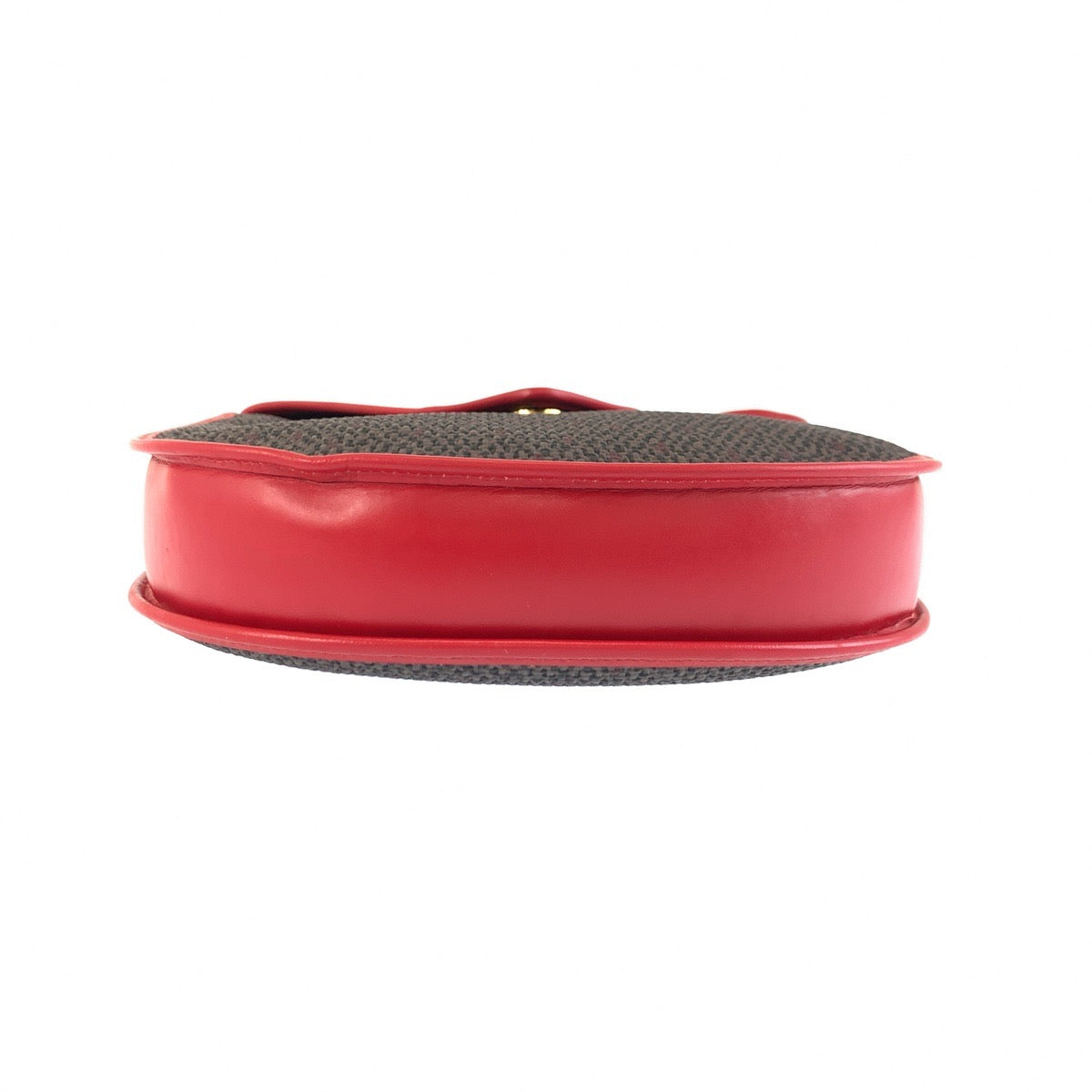 25993
YVES SAINT LAURENT イヴ サンローラン ヴィンテージ YSL レッド グレー ゴールド金具 PVC / レザー ショルダーバッグ ポシェット レディース A35