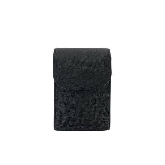 26066
YVES SAINT LAURENT イヴ サンローラン ヴィンテージ ブラック 黒 ゴールド金具 レザー シガレットケース 小物入れ 男女兼用 レディース ABP35