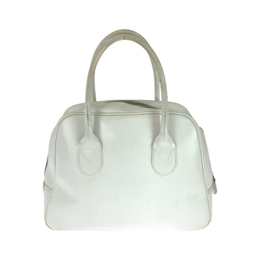 25998
COMME des GARCONS コムデギャルソン 青山バッグ オフホワイト シルバー金具 レザー OQ-K06 トートバッグ ミニボストンバッグ レディース B20