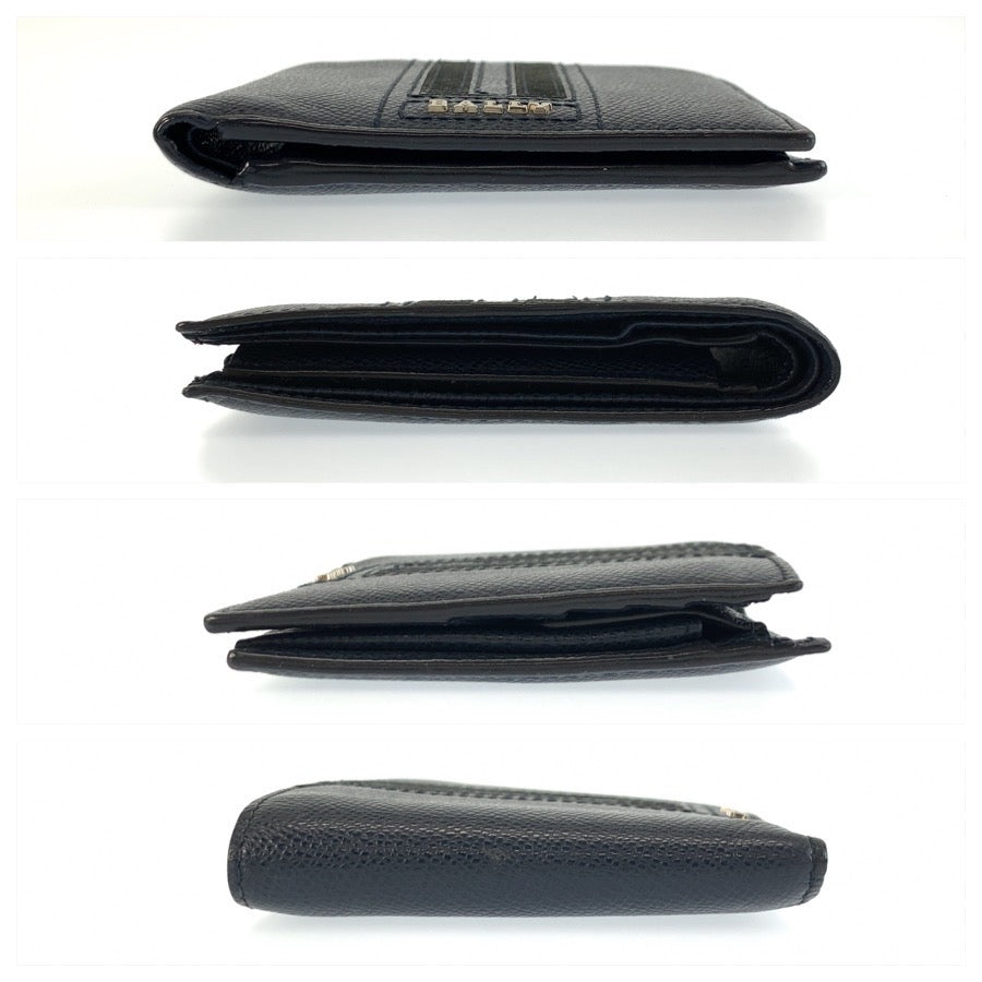 25999
BALLY バリー ネイビー シルバー金具 レザー 折り財布 コンパクトウォレット メンズ ABP9
