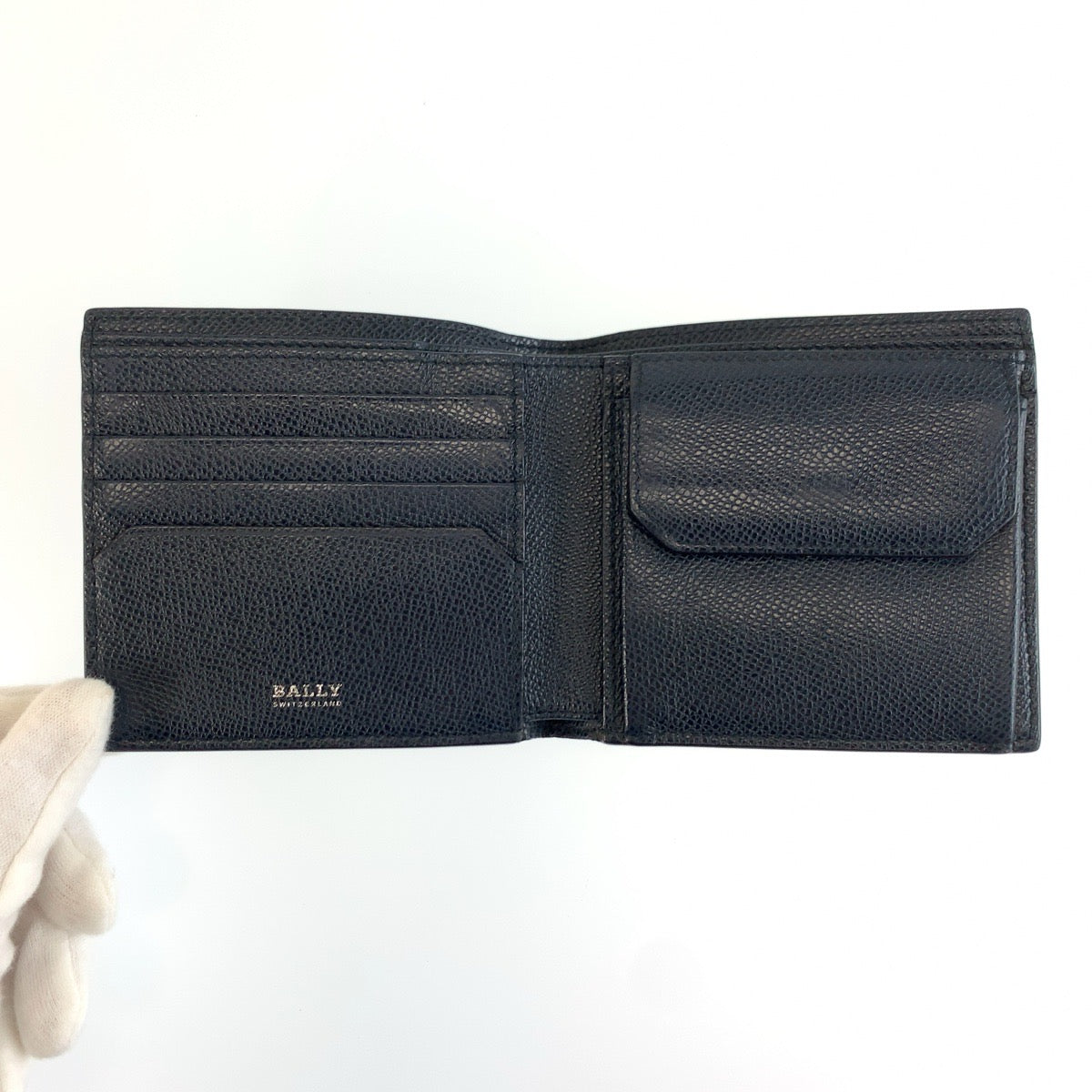 25999
BALLY バリー ネイビー シルバー金具 レザー 折り財布 コンパクトウォレット メンズ ABP9