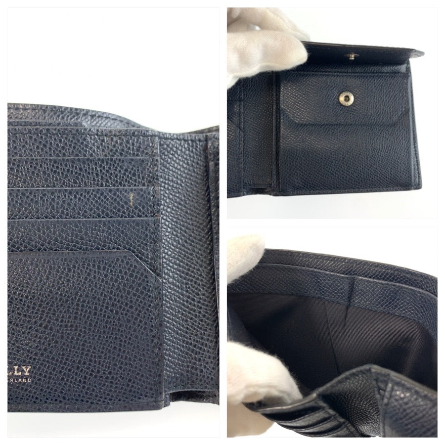 25999
BALLY バリー ネイビー シルバー金具 レザー 折り財布 コンパクトウォレット メンズ ABP9