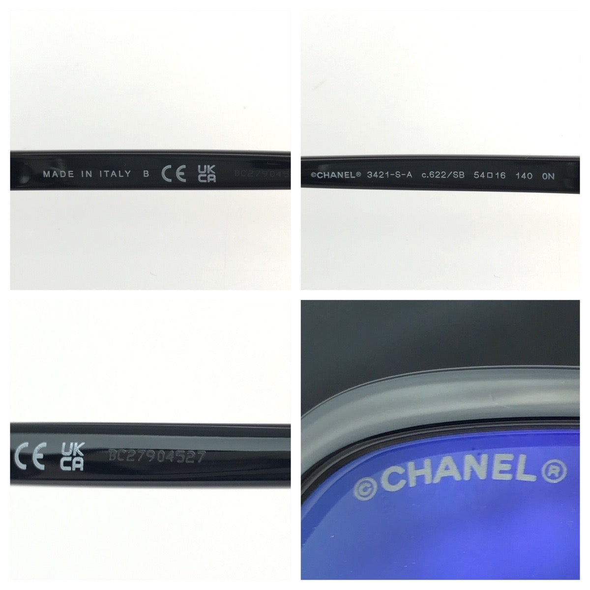 26004
CHANEL シャネル ココマーク サイズ54□16 ブラック 黒 ゴールド金具 プラスチック / メタル 3421-S-A サングラス メガネ 男女兼用 スクエア レディース SA36