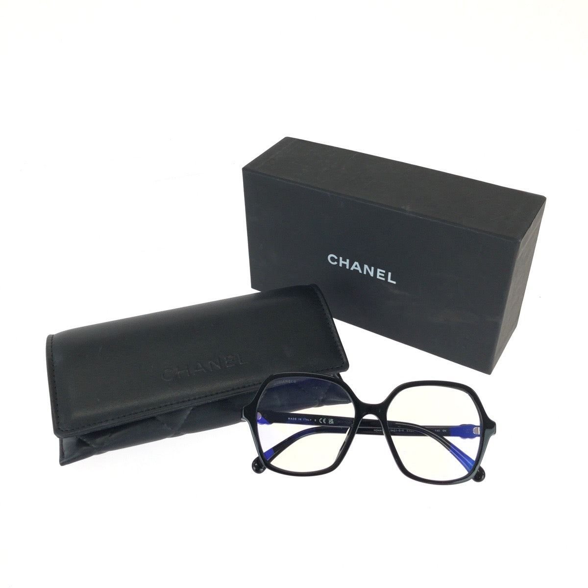 26004
CHANEL シャネル ココマーク サイズ54□16 ブラック 黒 ゴールド金具 プラスチック / メタル 3421-S-A サングラス メガネ 男女兼用 スクエア レディース SA36
