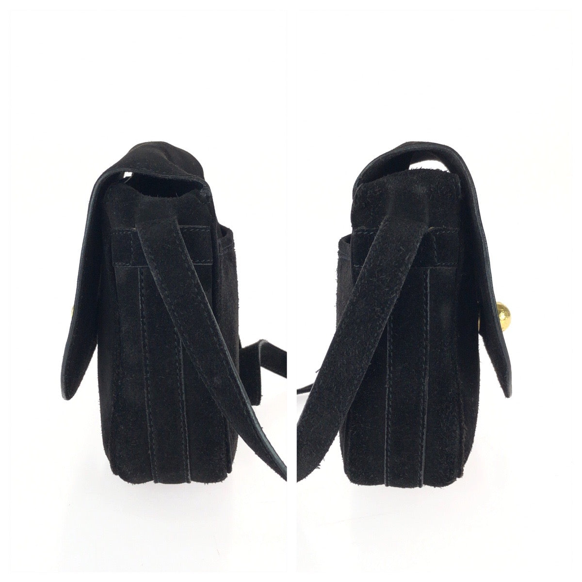 26005
CELINE セリーヌ ヴィンテージ スターボール ブラック 黒 ゴールド金具 スウェード ショルダーバッグ ポシェット レディース ABP42