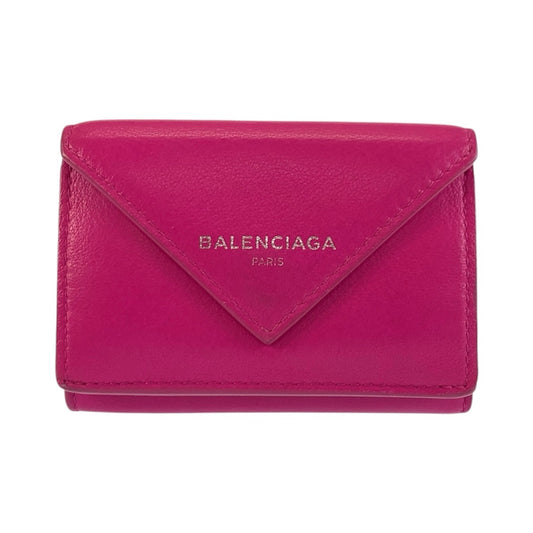 26008
BALENCIAGA バレンシアガ ペーパー ピンク レザー 391446 折り財布 コンパクトウォレット レディース ABP14