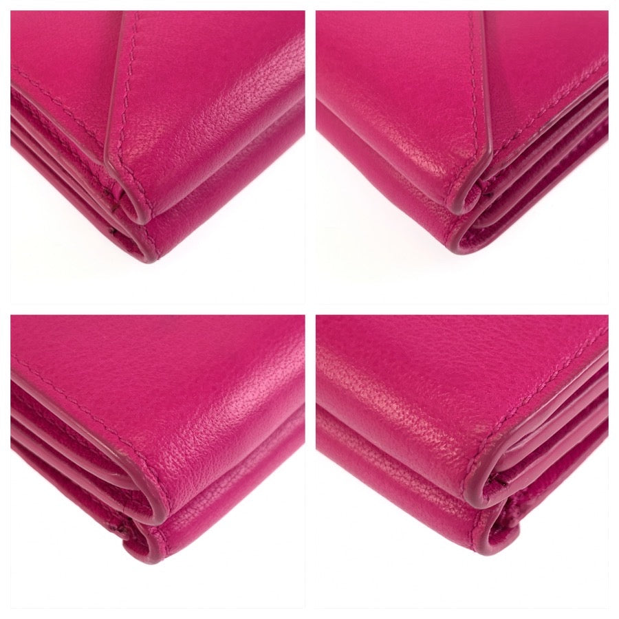 26008
BALENCIAGA バレンシアガ ペーパー ピンク レザー 391446 折り財布 コンパクトウォレット レディース ABP14