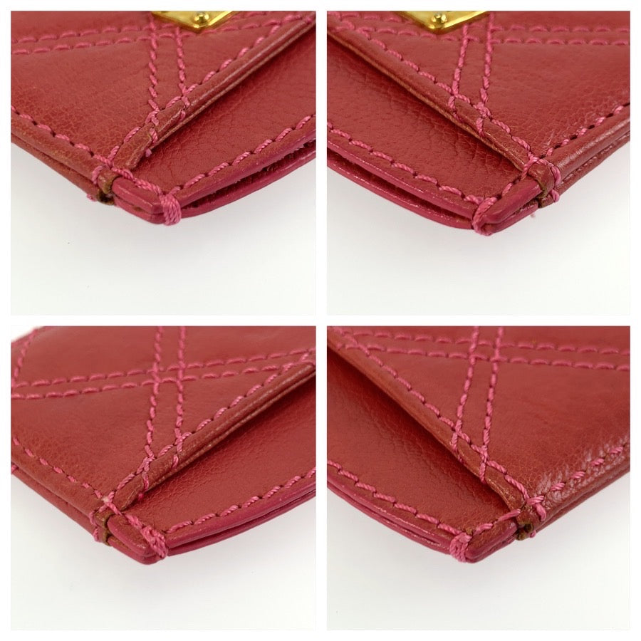 26009
MARC JACOBS マークジェイコブス キルティング ピンク ゴールド金具 レザー カードケース 名刺入れ レディース A2