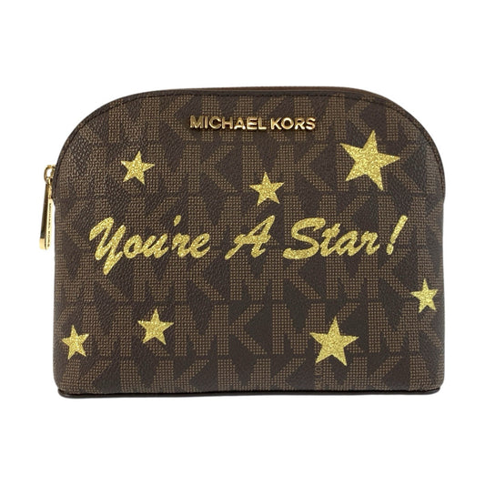 26012
Michael Kors マイケルコース MKシグネチャー 星 ブラウン ゴールド金具 PVC 35H7GIFU3M ポーチ メイクポーチ レディース A3