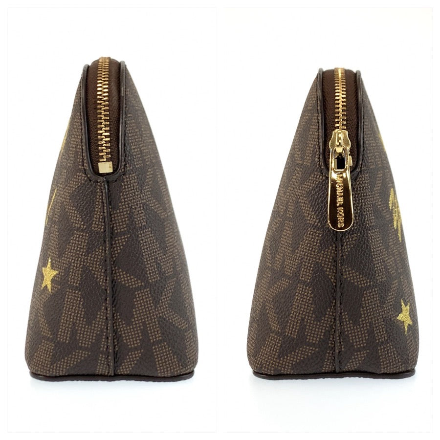 26012
Michael Kors マイケルコース MKシグネチャー 星 ブラウン ゴールド金具 PVC 35H7GIFU3M ポーチ メイクポーチ レディース A3