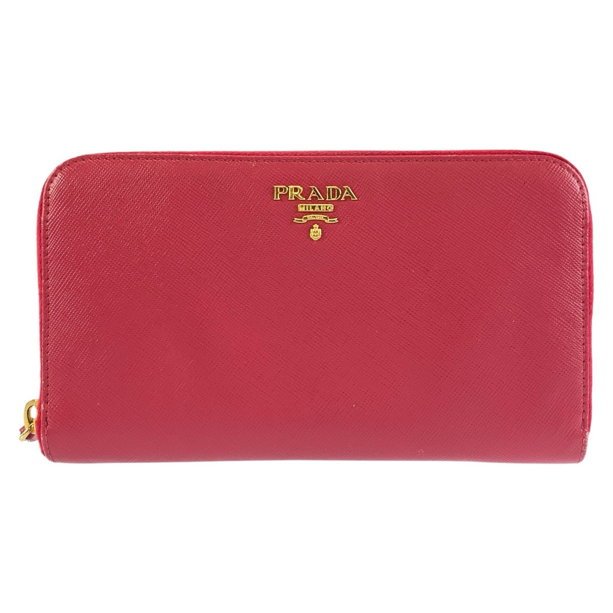 26013
PRADA プラダ サフィアーノ ピンク ゴールド金具 レザー 長財布 ロングウォレット レディース AB14
