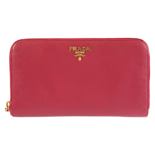 26013
PRADA プラダ サフィアーノ ピンク ゴールド金具 レザー 長財布 ロングウォレット レディース AB14