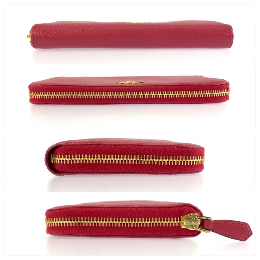 26013
PRADA プラダ サフィアーノ ピンク ゴールド金具 レザー 長財布 ロングウォレット レディース AB14