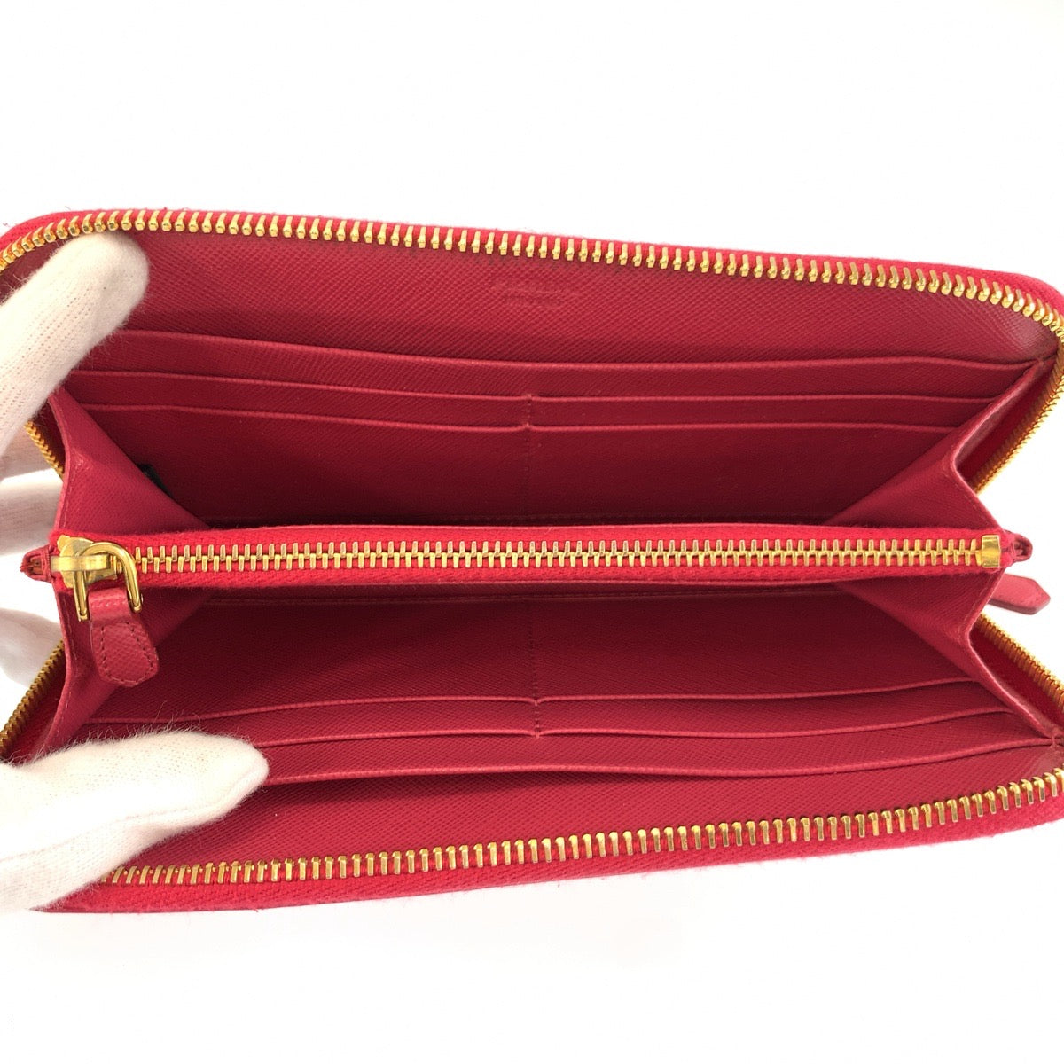 26013
PRADA プラダ サフィアーノ ピンク ゴールド金具 レザー 長財布 ロングウォレット レディース AB14