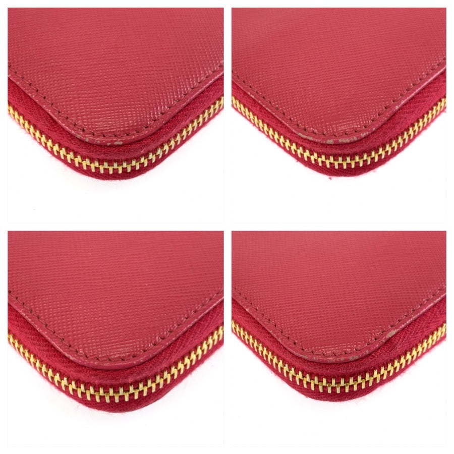 26013
PRADA プラダ サフィアーノ ピンク ゴールド金具 レザー 長財布 ロングウォレット レディース AB14