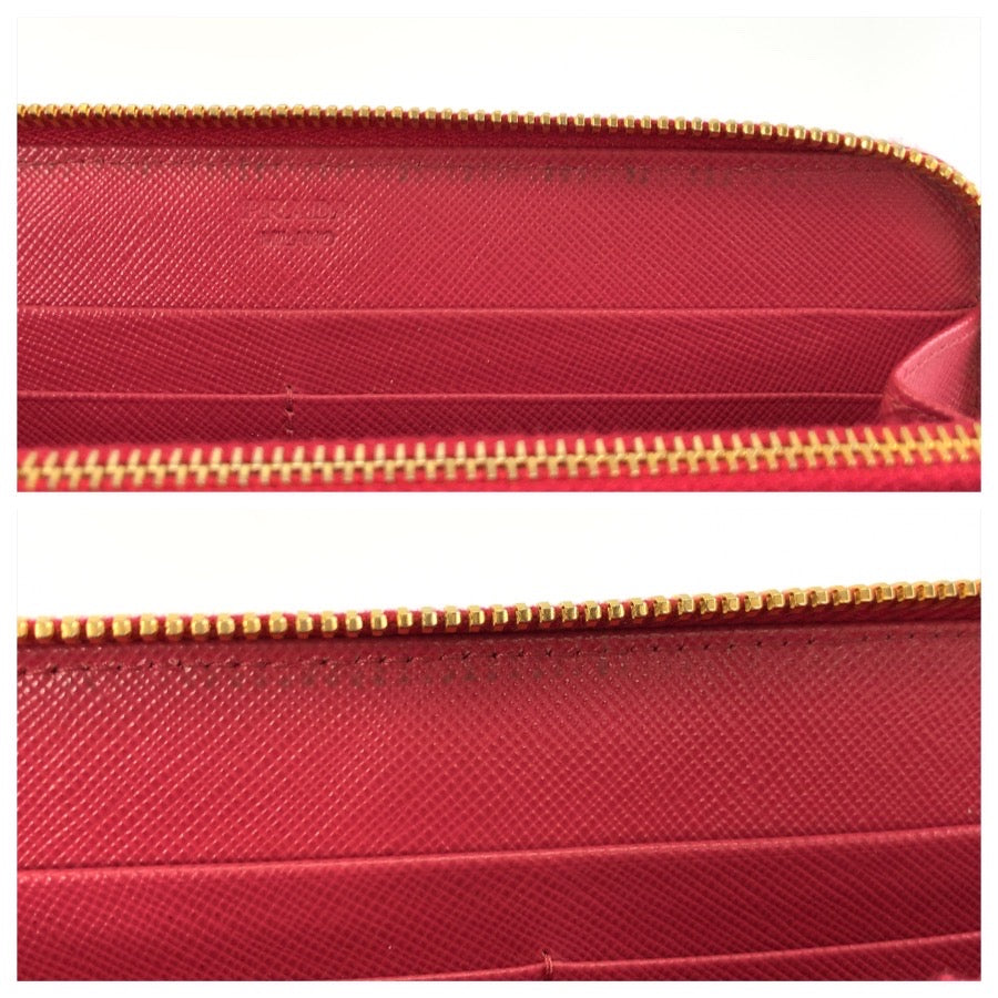 26013
PRADA プラダ サフィアーノ ピンク ゴールド金具 レザー 長財布 ロングウォレット レディース AB14