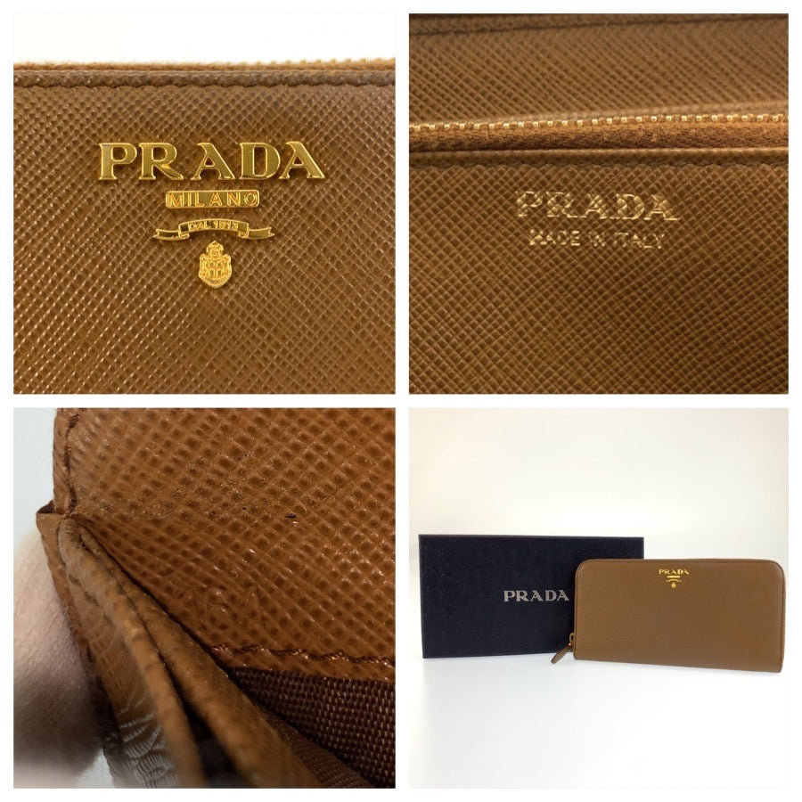 26014
PRADA プラダ サフィアーノ ブラウン ゴールド金具 レザー 長財布 ロングウォレット レディース A