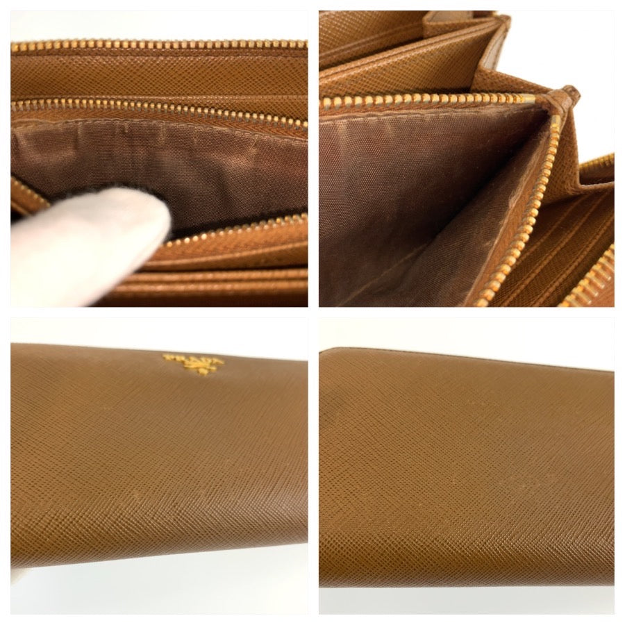 26014
PRADA プラダ サフィアーノ ブラウン ゴールド金具 レザー 長財布 ロングウォレット レディース A