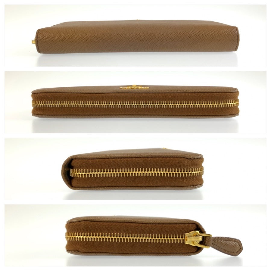 26014
PRADA プラダ サフィアーノ ブラウン ゴールド金具 レザー 長財布 ロングウォレット レディース A