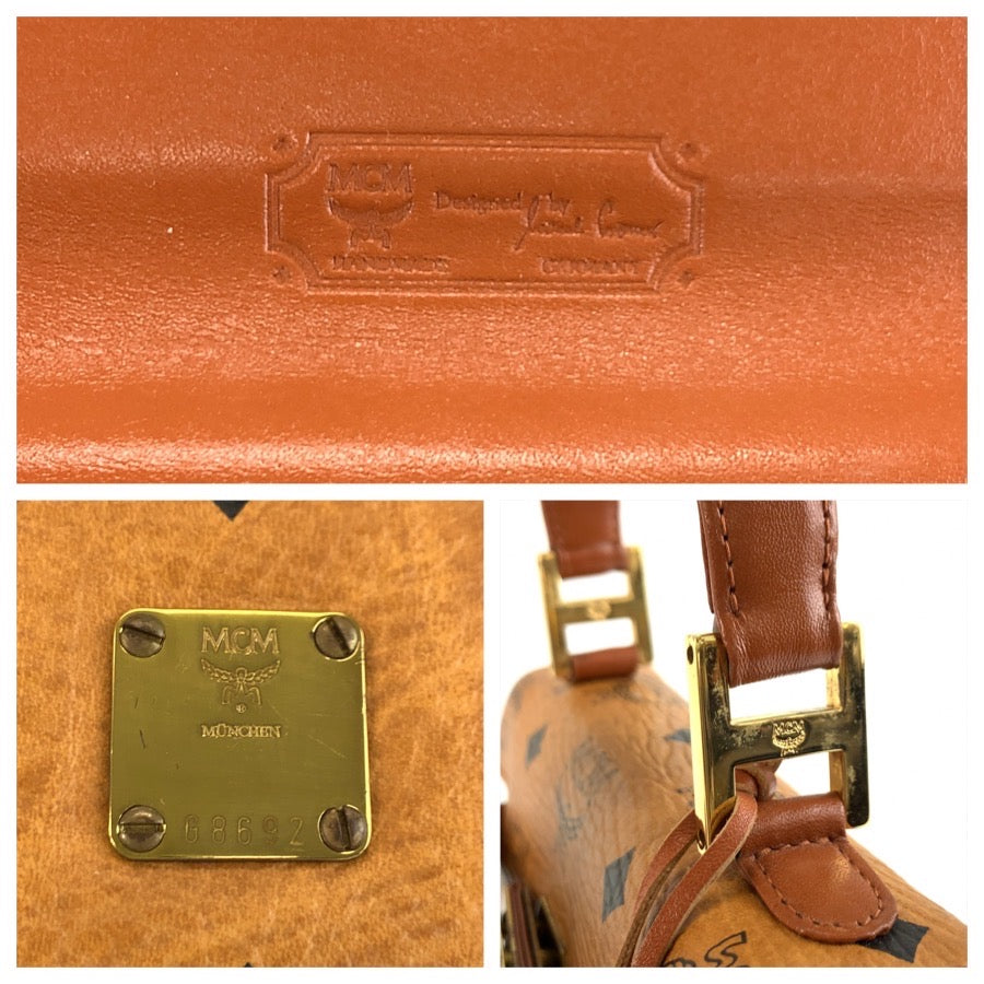 26016
MCM エム シー エム ヴィンテージ ヴィセトス ブラウン ゴールド金具 PVC ミニハンドバッグ ショルダーバッグ 2way レディース ABP44
