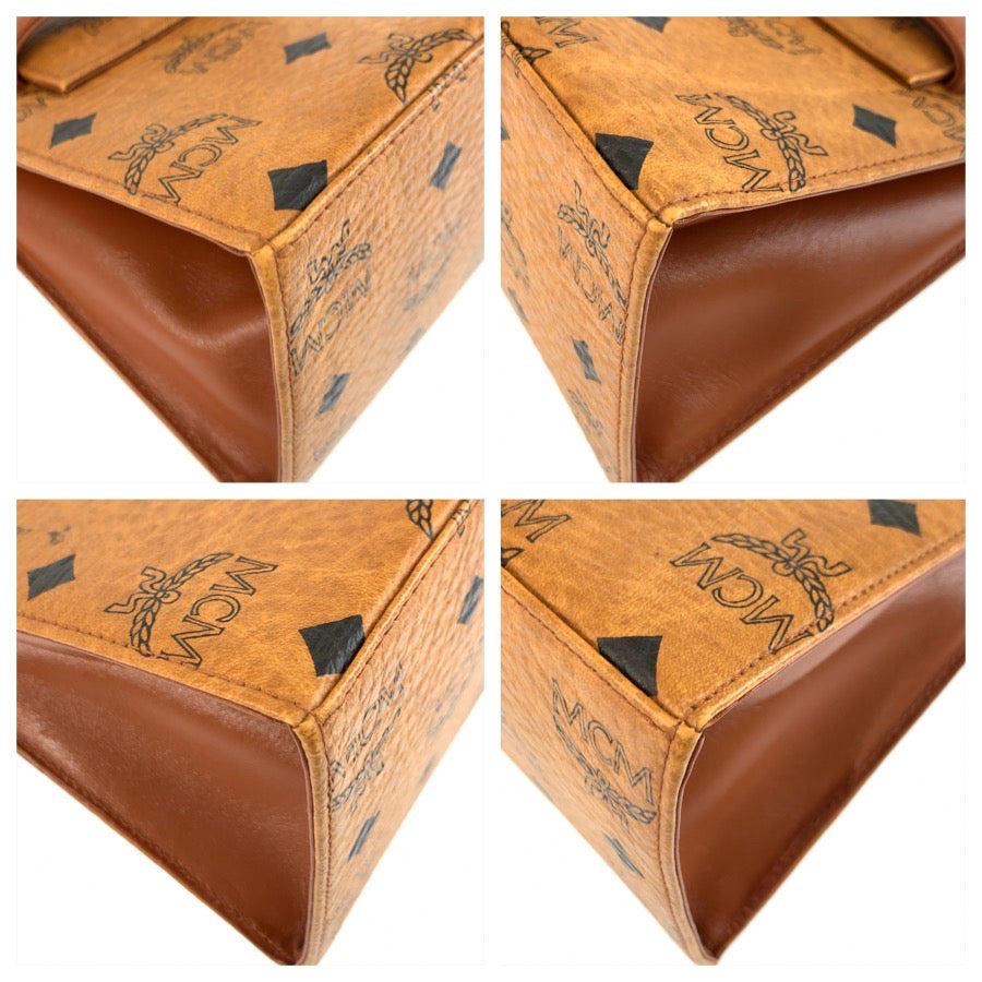 26016
MCM エム シー エム ヴィンテージ ヴィセトス ブラウン ゴールド金具 PVC ミニハンドバッグ ショルダーバッグ 2way レディース ABP44