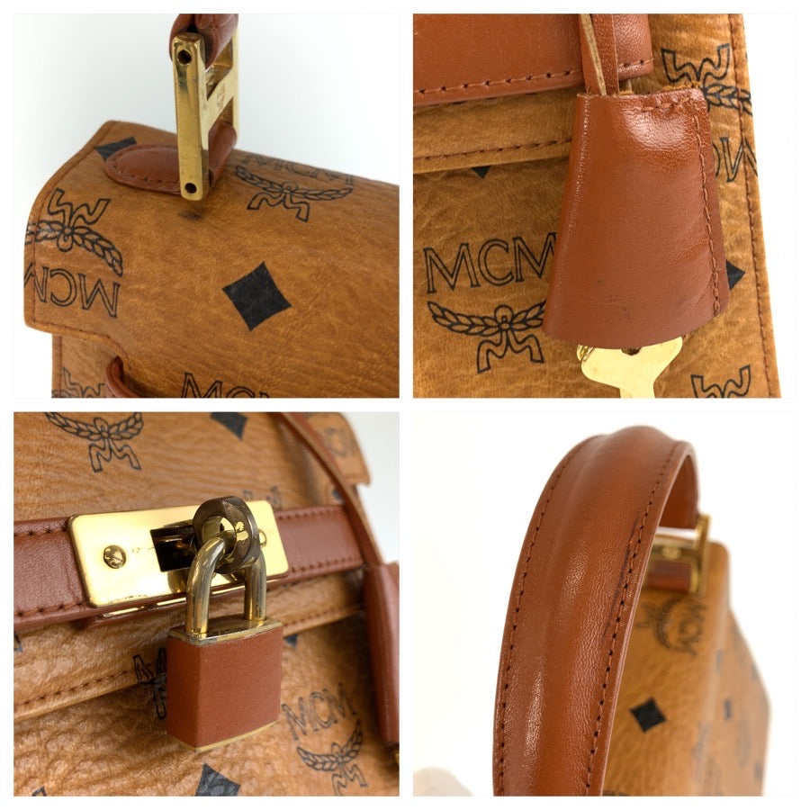 26016
MCM エム シー エム ヴィンテージ ヴィセトス ブラウン ゴールド金具 PVC ミニハンドバッグ ショルダーバッグ 2way レディース ABP44