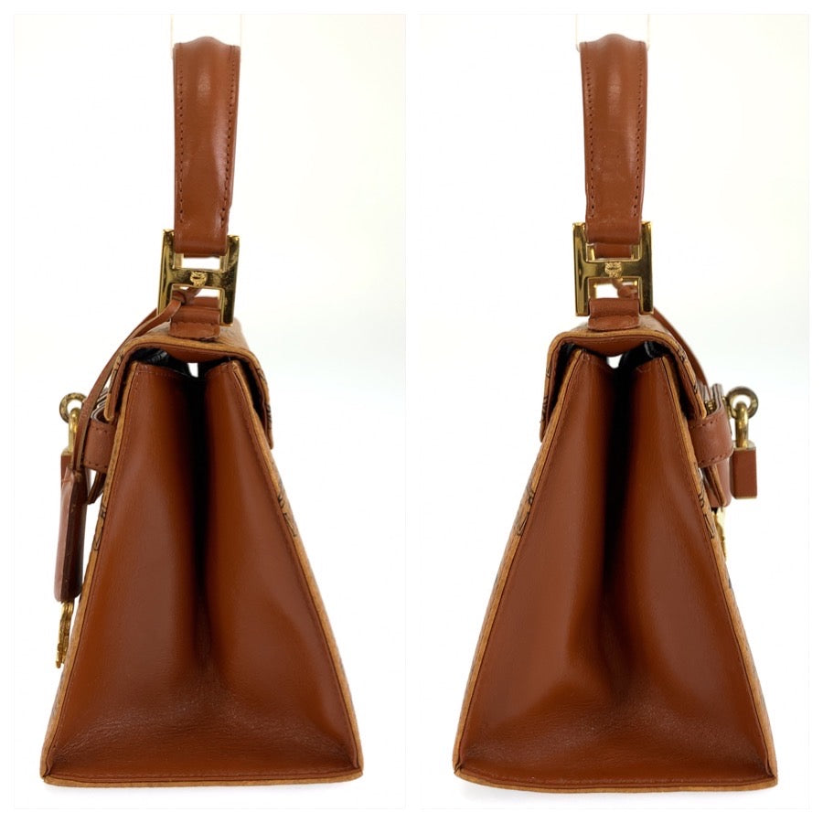 26016
MCM エム シー エム ヴィンテージ ヴィセトス ブラウン ゴールド金具 PVC ミニハンドバッグ ショルダーバッグ 2way レディース ABP44
