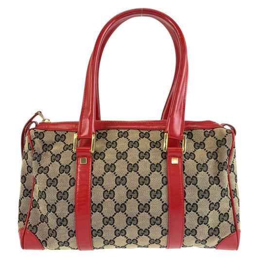 26017
GUCCI グッチ レッド ゴールド金具 GGキャンバス / レザー 001 0851 ハンドバッグ ボストンバッグ レディース AB35