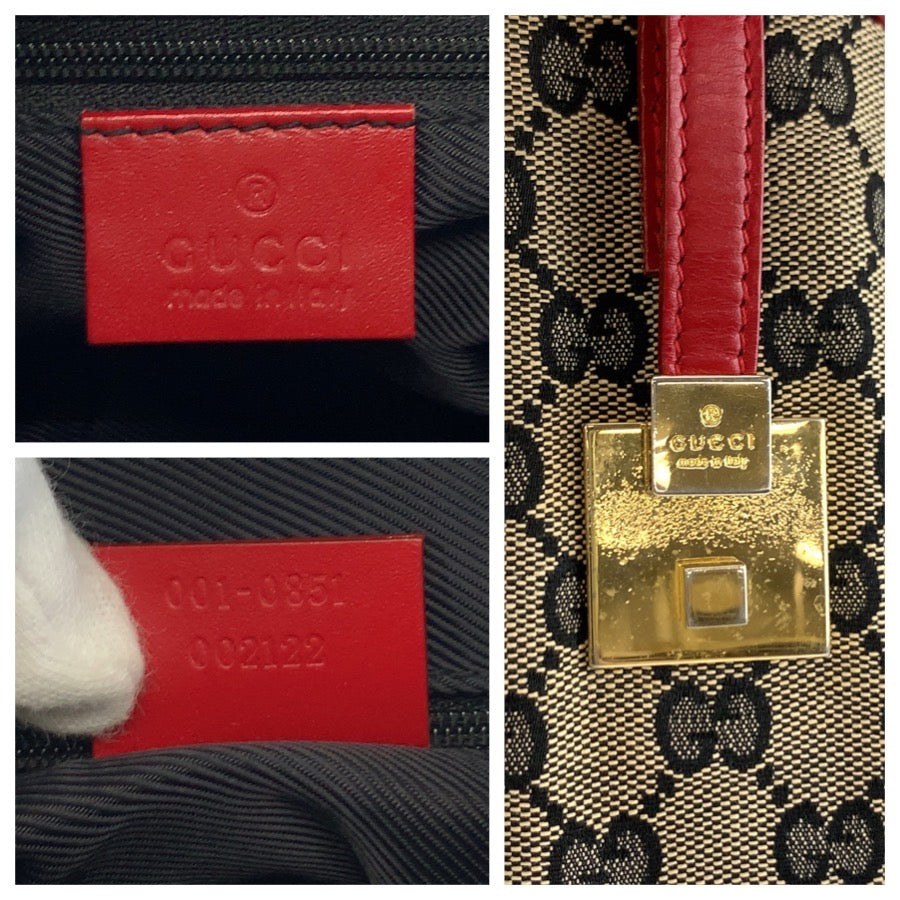 26017
GUCCI グッチ レッド ゴールド金具 GGキャンバス / レザー 001 0851 ハンドバッグ ボストンバッグ レディース AB35