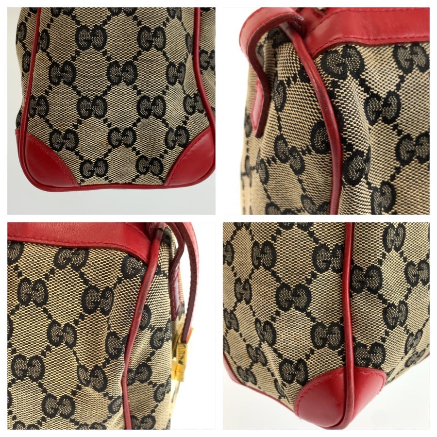 26017
GUCCI グッチ レッド ゴールド金具 GGキャンバス / レザー 001 0851 ハンドバッグ ボストンバッグ レディース AB35