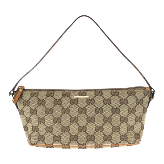 26018
GUCCI グッチ ヴィンテージ ベージュ ゴールド金具 GGキャンバス / レザー 07198 ハンドバッグ ポーチ レディース ABP35