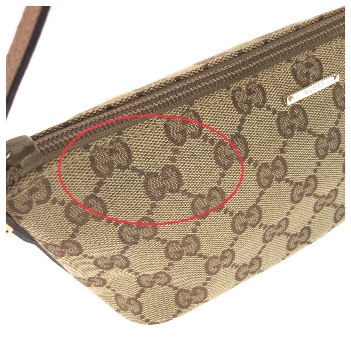 26018
GUCCI グッチ ヴィンテージ ベージュ ゴールド金具 GGキャンバス / レザー 07198 ハンドバッグ ポーチ レディース ABP35