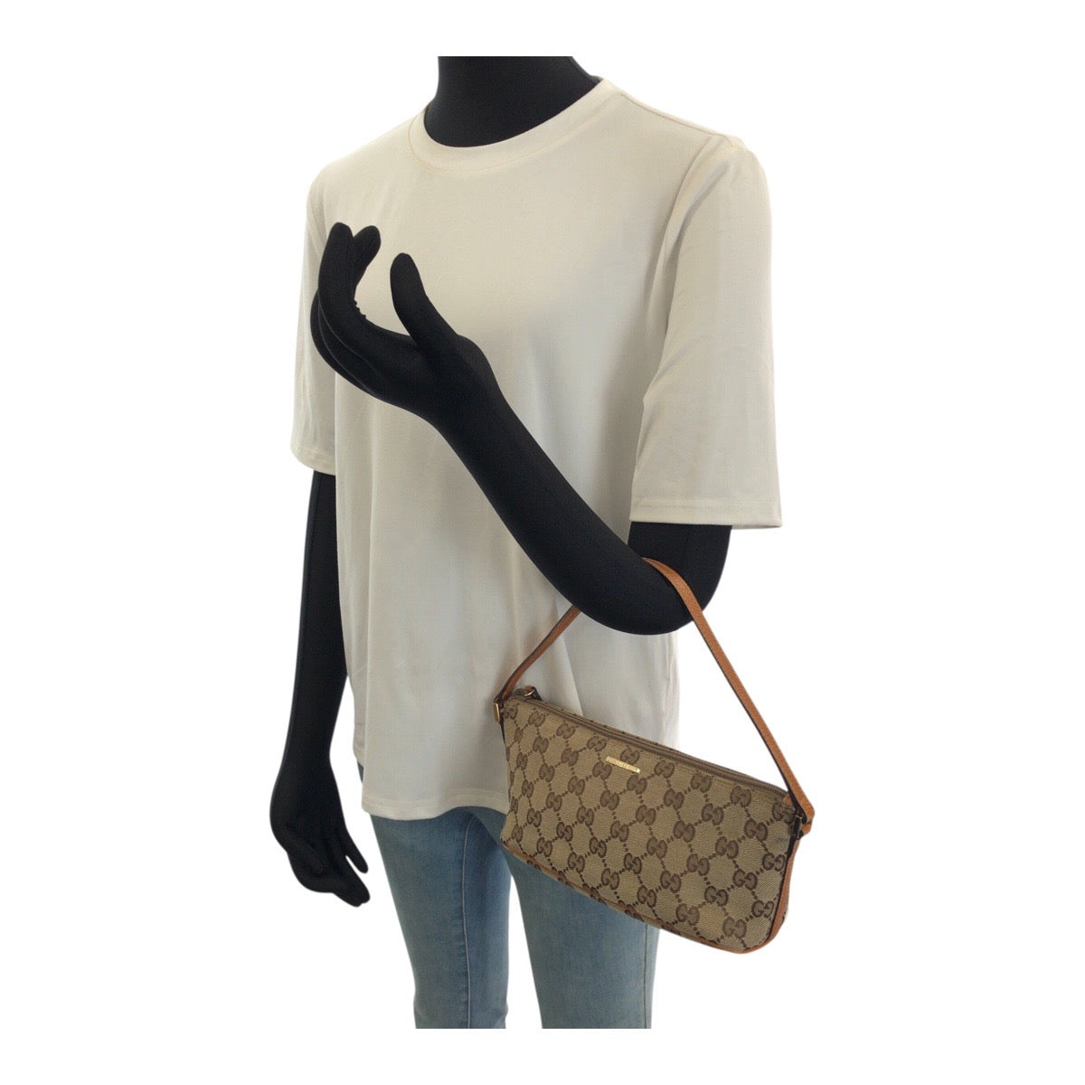 26018
GUCCI グッチ ヴィンテージ ベージュ ゴールド金具 GGキャンバス / レザー 07198 ハンドバッグ ポーチ レディース ABP35