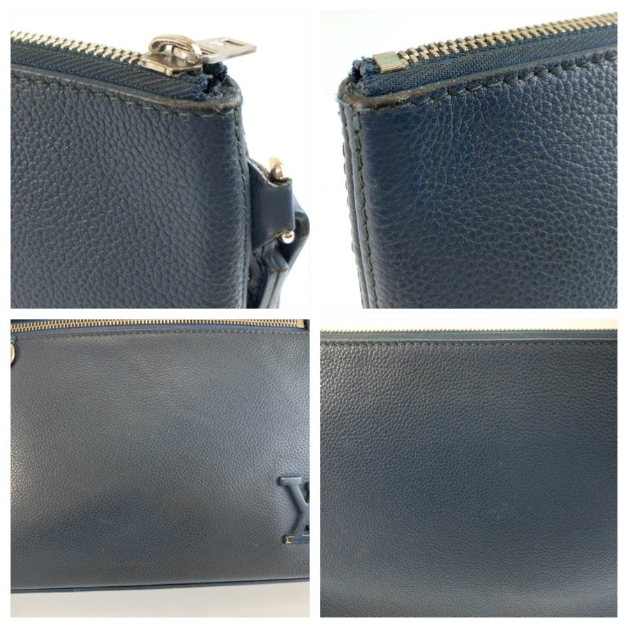 26020
LOUIS VUITTON ルイヴィトン LV アエログラム ポシェット IPAD ブルー シルバー金具 レザー M81029 クラッチバッグ セカンドバッグ メンズ AB49