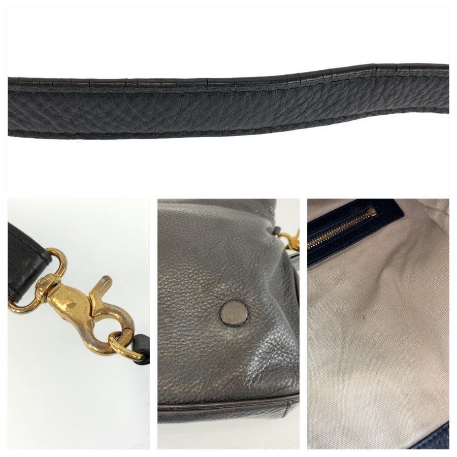 26023
Tory Burch トリーバーチ アマンダ フォールドオーバー ブラック 黒 ゴールド金具 レザー ショルダーバッグ クラッチバッグ レディース AB8