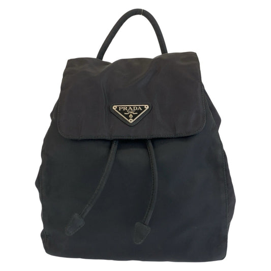 26025
PRADA プラダ テスート 三角ロゴプレート ブラック 黒 シルバー金具 ナイロン リュックサック バックパック レディース AB28