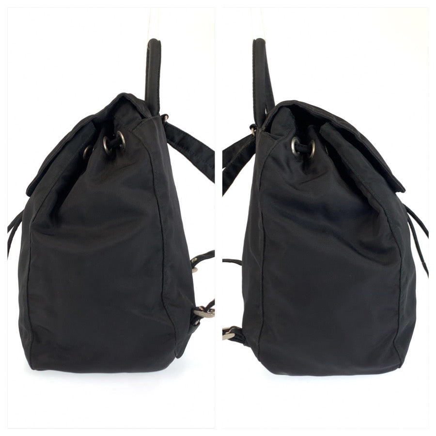 26025
PRADA プラダ テスート 三角ロゴプレート ブラック 黒 シルバー金具 ナイロン リュックサック バックパック レディース AB28