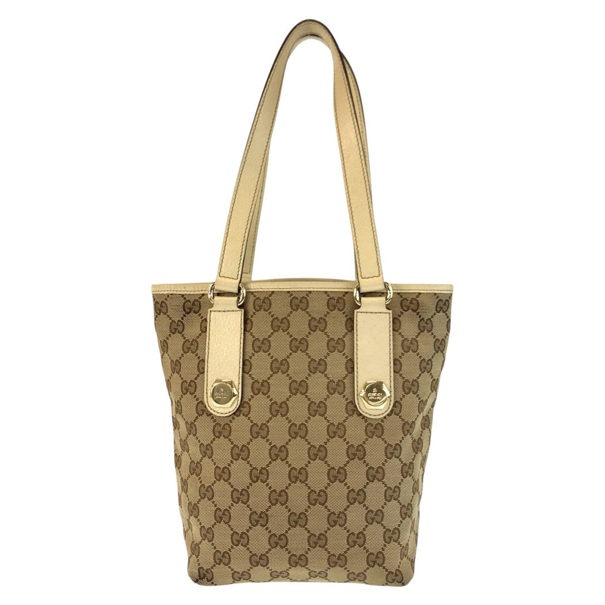 26027
GUCCI グッチ ベージュ アイボリー ゴールド金具 GGキャンバス / レザー 153361 トートバッグ ショルダーバッグ レディース AB28