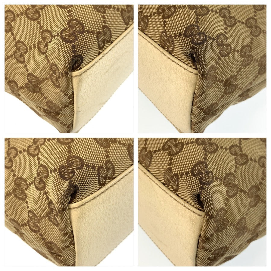 26027
GUCCI グッチ ベージュ アイボリー ゴールド金具 GGキャンバス / レザー 153361 トートバッグ ショルダーバッグ レディース AB28