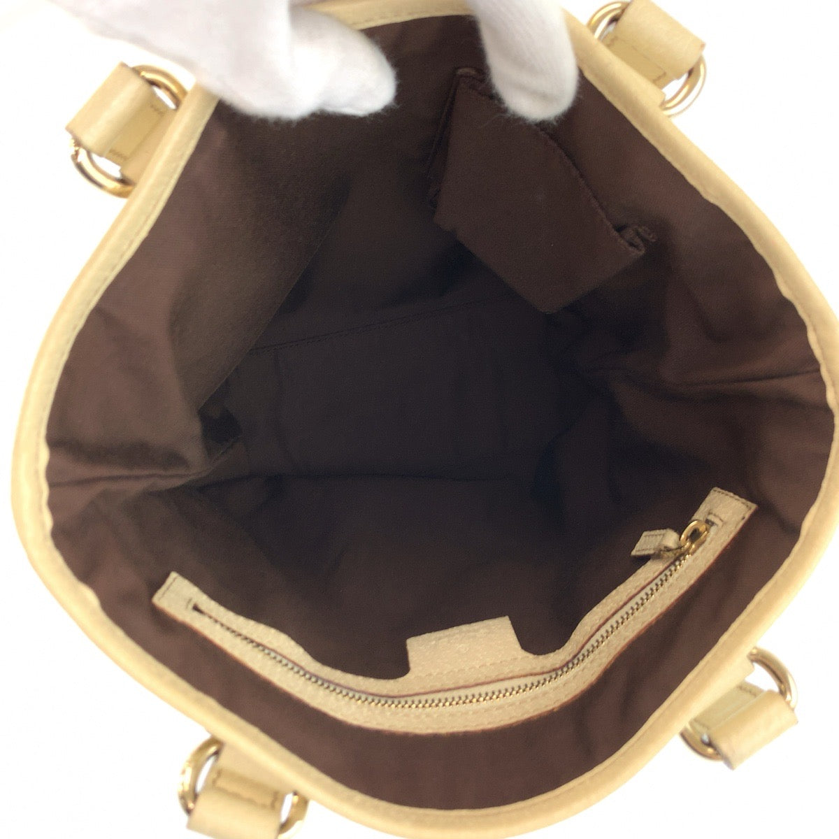 26027
GUCCI グッチ ベージュ アイボリー ゴールド金具 GGキャンバス / レザー 153361 トートバッグ ショルダーバッグ レディース AB28