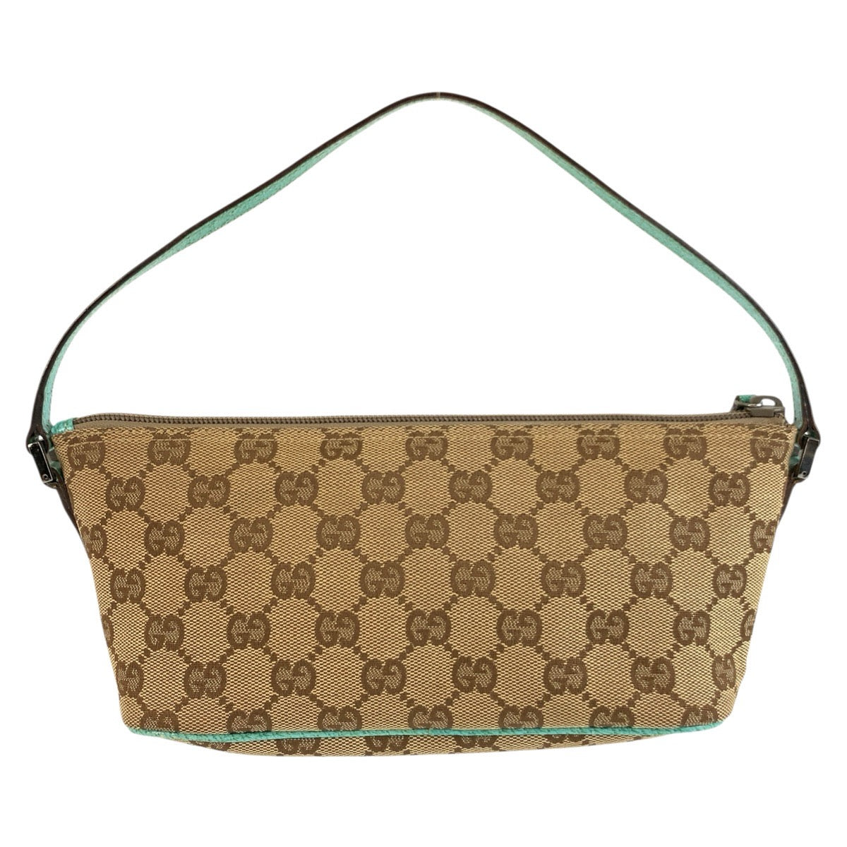 26028
GUCCI グッチ ベージュ グリーン GGキャンバス 07198 ハンドバッグ アクセサリーポーチ レディース ABP35
