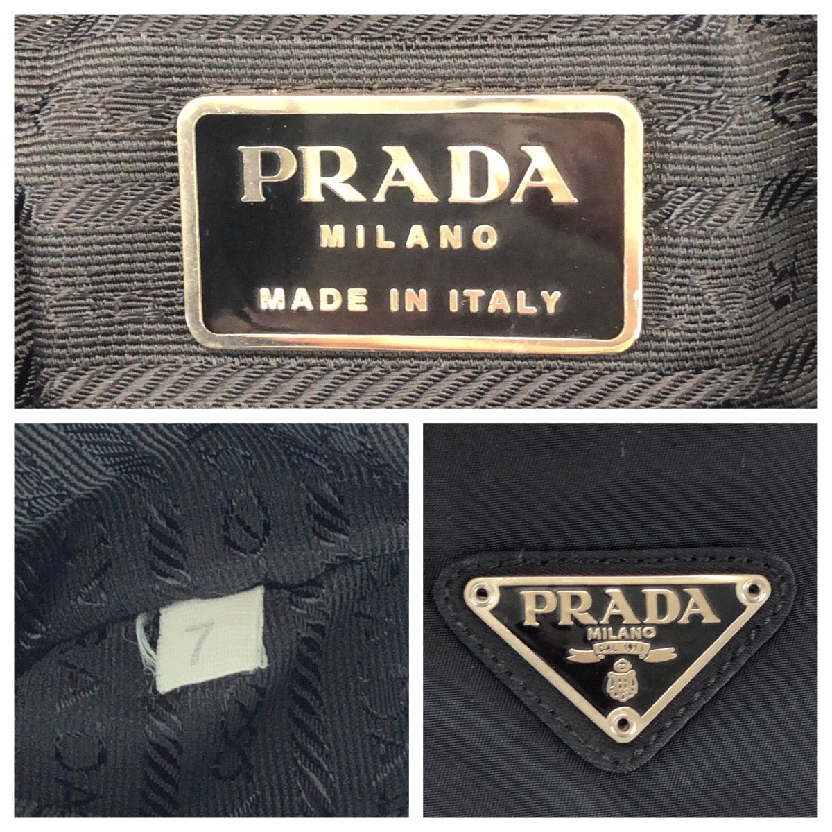 26029
PRADA プラダ テスート 三角ロゴプレート ブラック 黒 シルバー金具 ナイロン ショルダーバッグ トートバッグ レディース ABP35