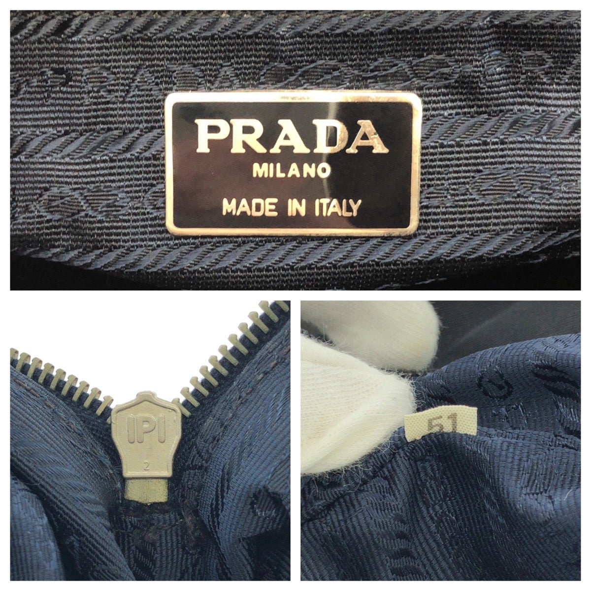 26037
PRADA プラダ ヴィンテージ テスート ブラック 黒 シルバー金具 パテントレザー / ナイロン トートバッグ レディース AB21