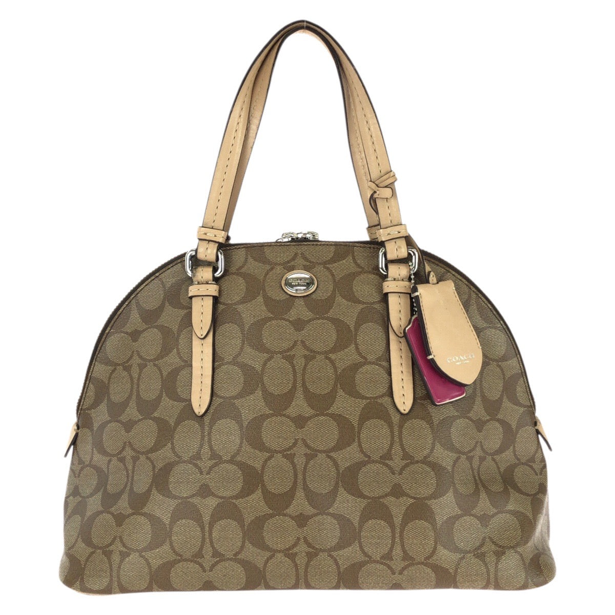 26038
COACH コーチ シグネチャー ブラウン ベージュ シルバー金具 PVC / レザー F26184 ハンドバッグ レディース ABP8
