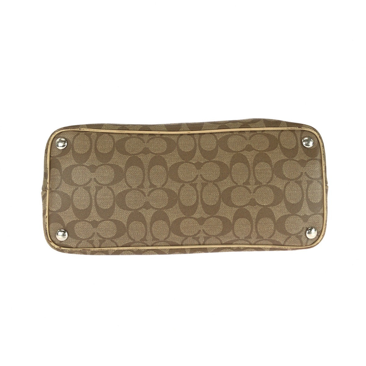 26038
COACH コーチ シグネチャー ブラウン ベージュ シルバー金具 PVC / レザー F26184 ハンドバッグ レディース ABP8