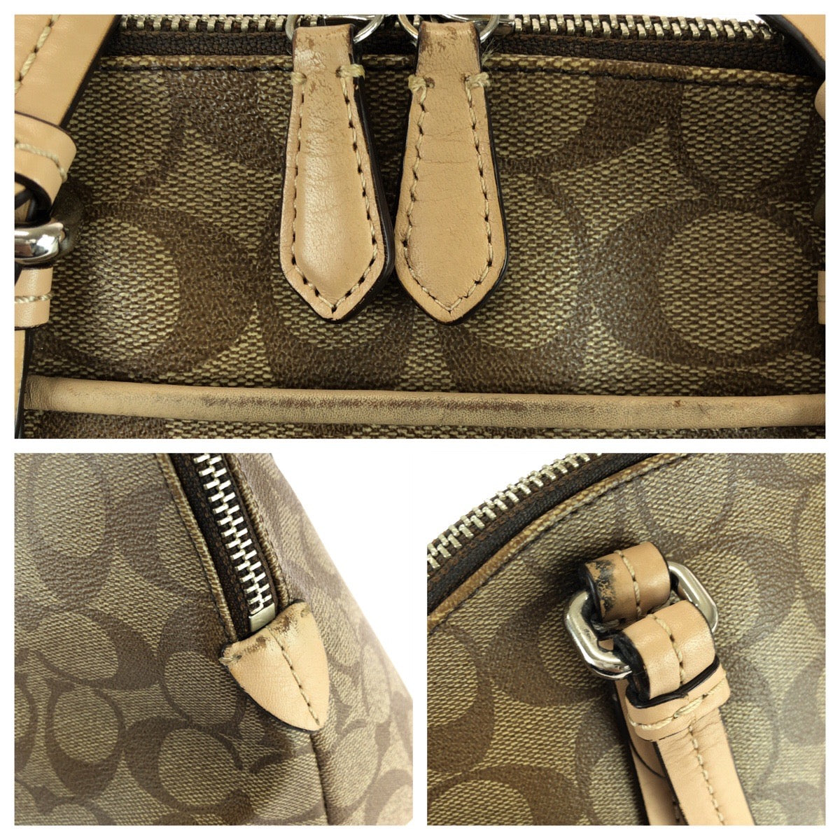 26038
COACH コーチ シグネチャー ブラウン ベージュ シルバー金具 PVC / レザー F26184 ハンドバッグ レディース ABP8